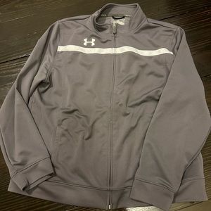 Under Armour youth XL loose fit gray track jacket